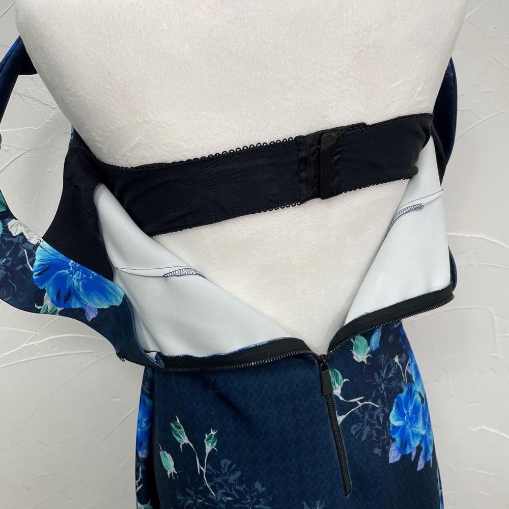 Pinko shoulder dress blue floral - Picture 3 of 10